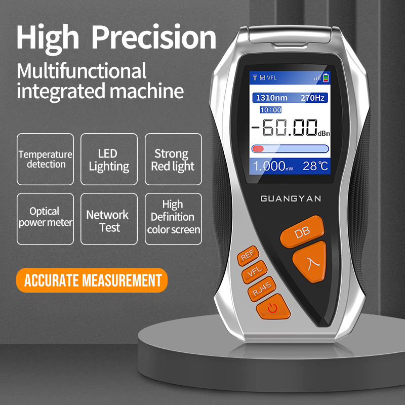 GUANGYAN Y9 New 4 In 1 fiber optic equipment VFL 1mW Rj45 Cable Tester all-in-one Mini OPM ftth optical fiber meter