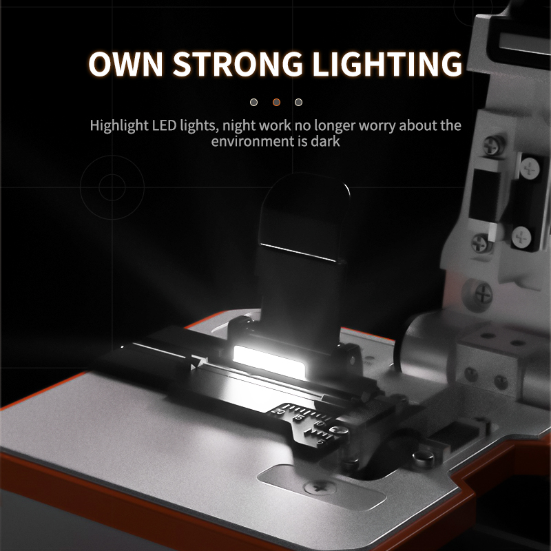 Factory price automatic optical fiber cleaver cable cutting knife ftth tools built-in lighting electric fiber optic cleaver