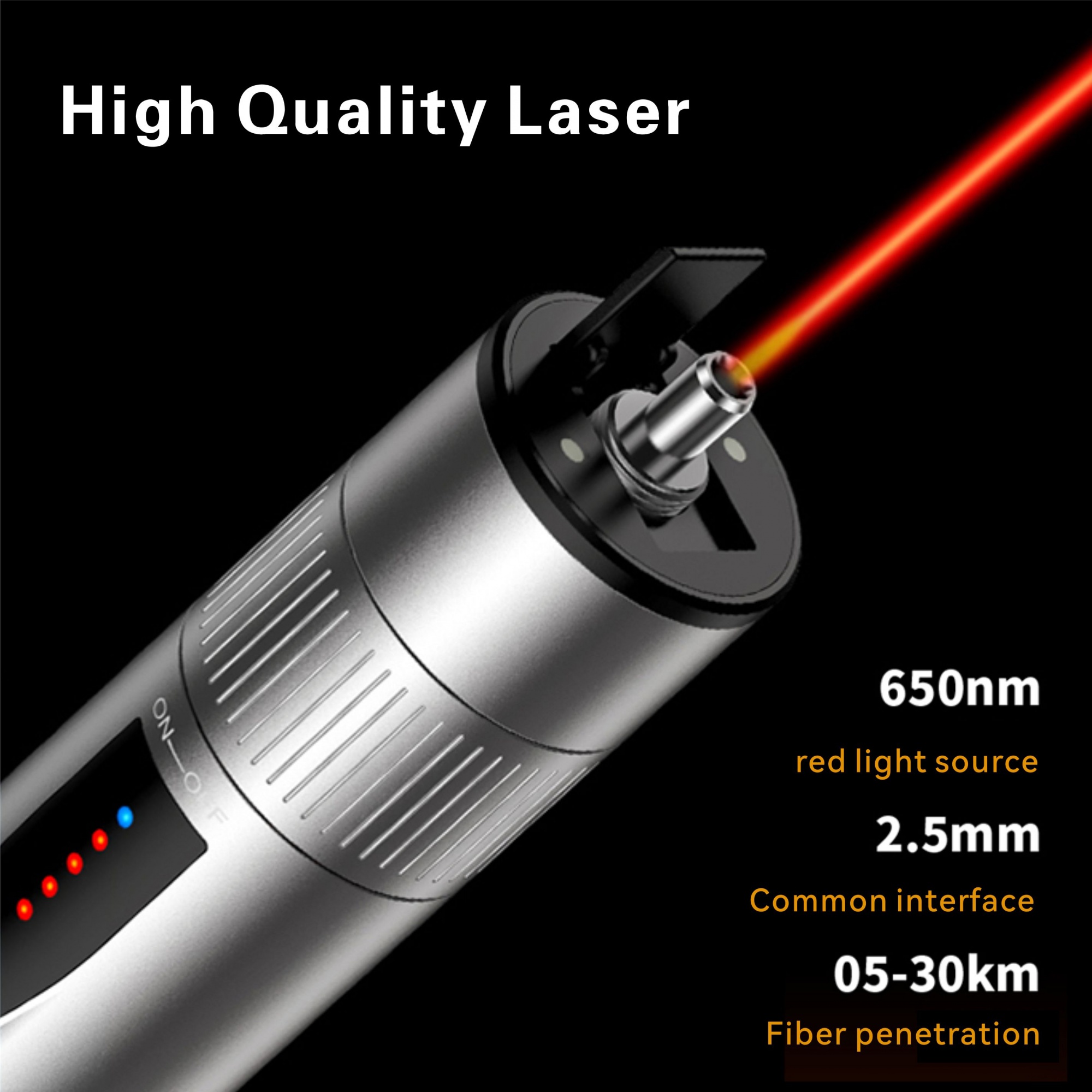 Source Factory Handheld optical fiber cable Tester pen VFL 30KM Portablered High Quality B5-30 VFL 30mw Visual Fault Locator