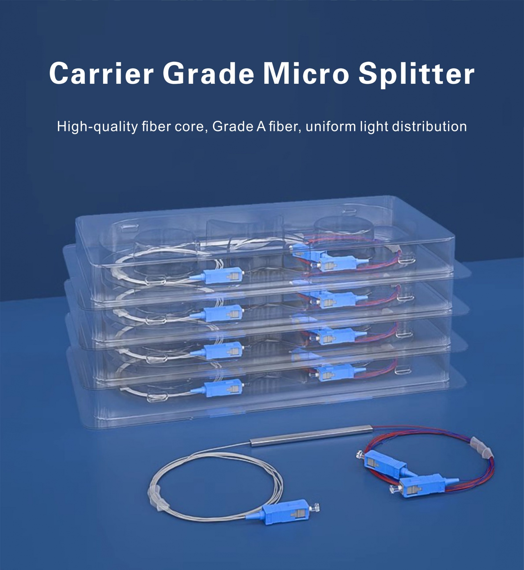 Hot sell Fiber Optic Mini PLC Splitter 1X2 UPC/APC Connector Fbt Mini Module PLC Splitter