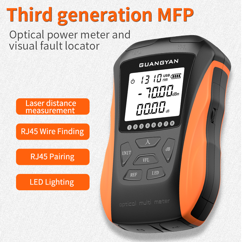 GUANGYAN Y8 optical multi-meter Fiber Network Cable Tester wire tracker 5 in 1optical power meter with vfl