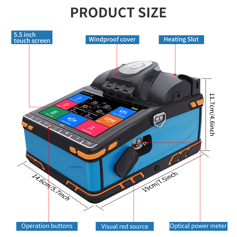 2024 Ftth optical fiber Fusion Splicer built-in VFL OPM 6 Motor K5 splicer fiber optic equipment soudeuse optique ftth