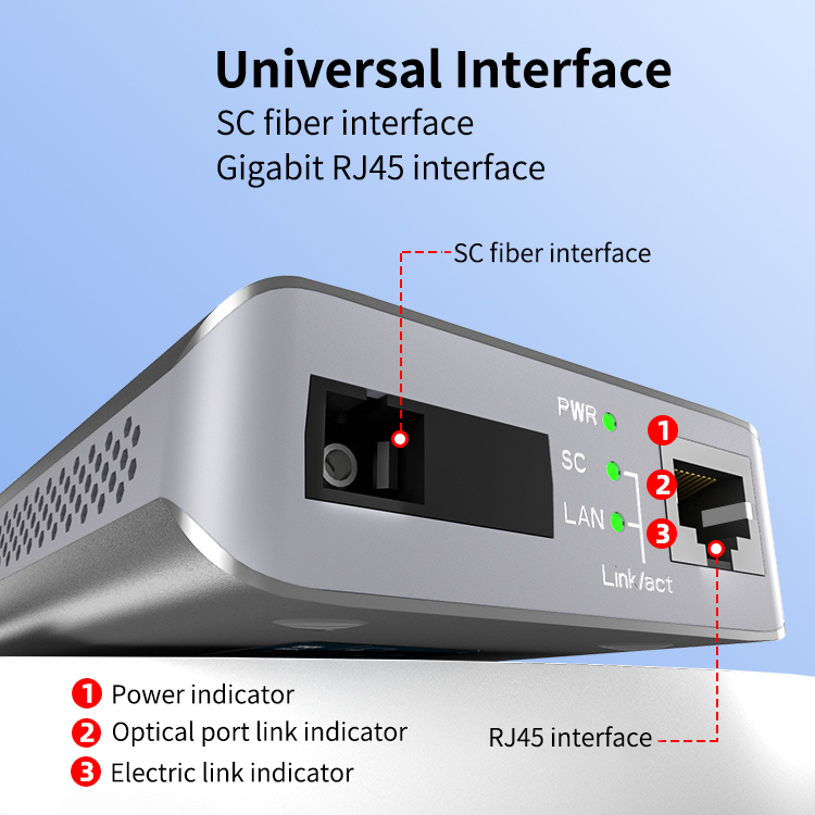 10/100Mbps Optical transceiver RJ45 SC connector Fiber Transceiver SM Single 20-120KM fiber optic media converter