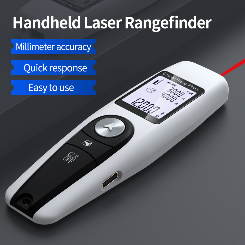 GUANGYAN  Mini laserDistance Meter 40m Portable Handle Digital Measure Tool Silver Range Finder