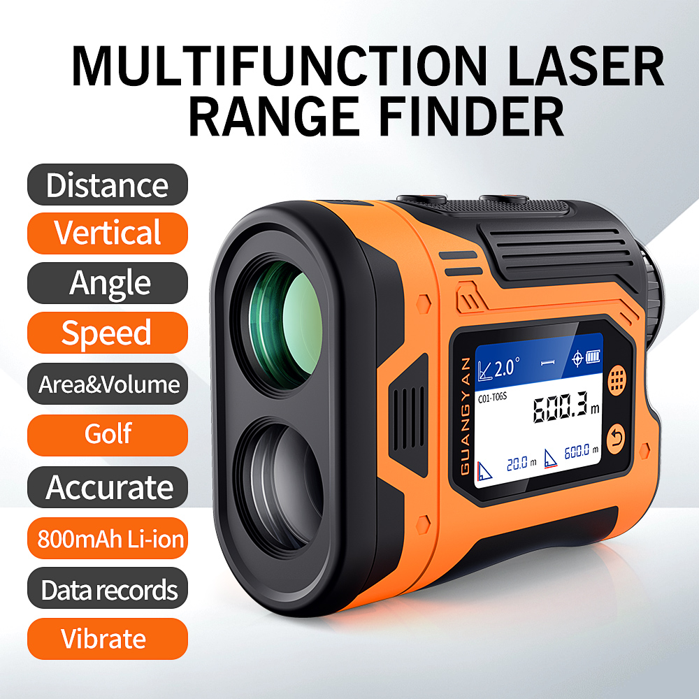 C01 Golf Rangefinder Hunting Digital Laser with 6X Zoom Scope and IP65 Waterproof 600m Rangefinder